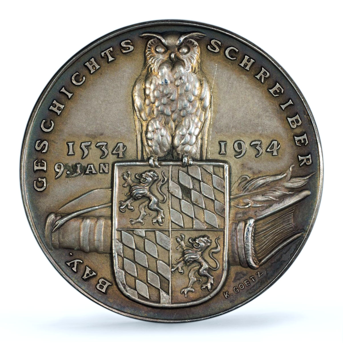Germany Third Reich Johannes Aventinus History SP 64 PCGS silver medal 1934