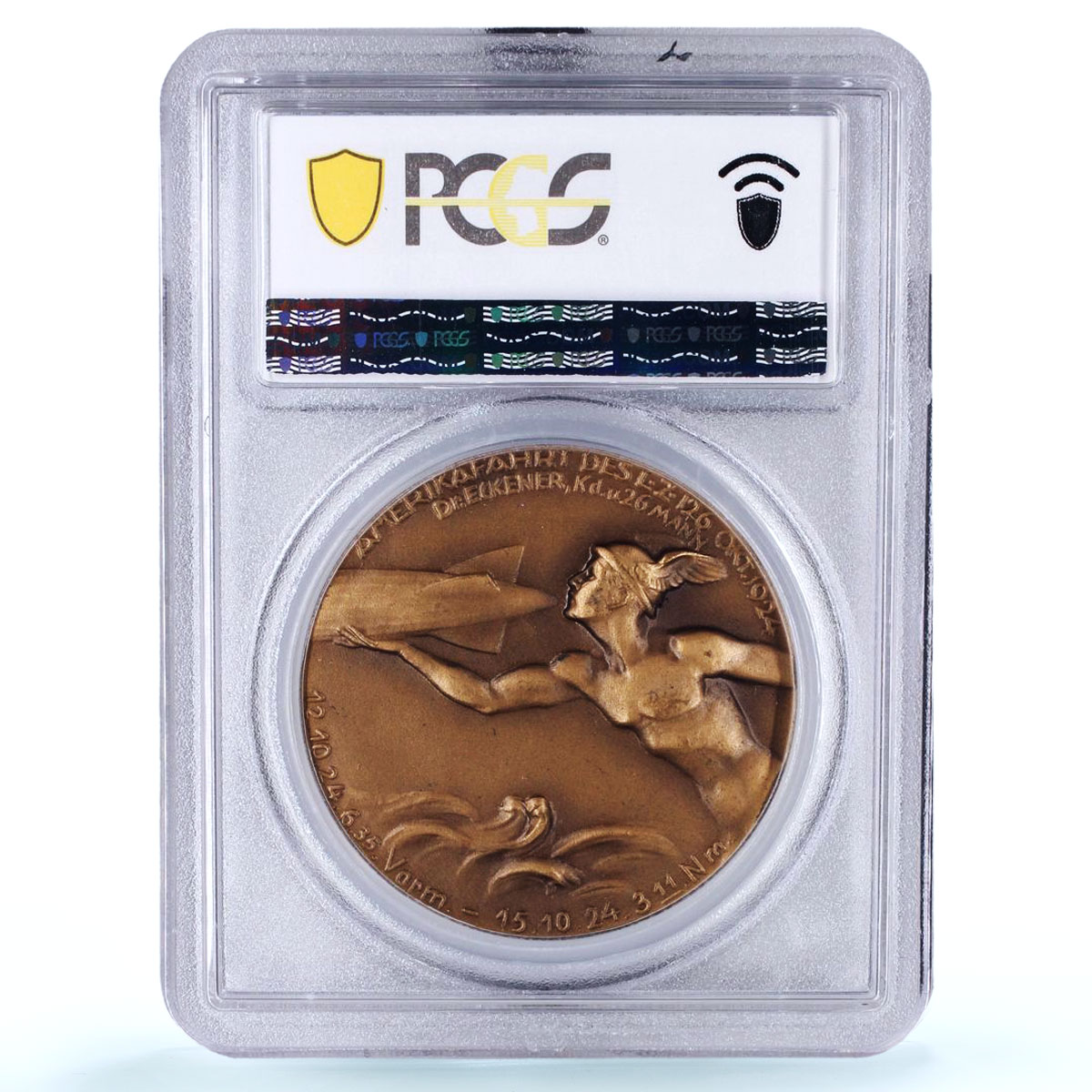 Germany Weimar Zeppelin Airship Aviation History SP 65 PCGS bronze medal 1924