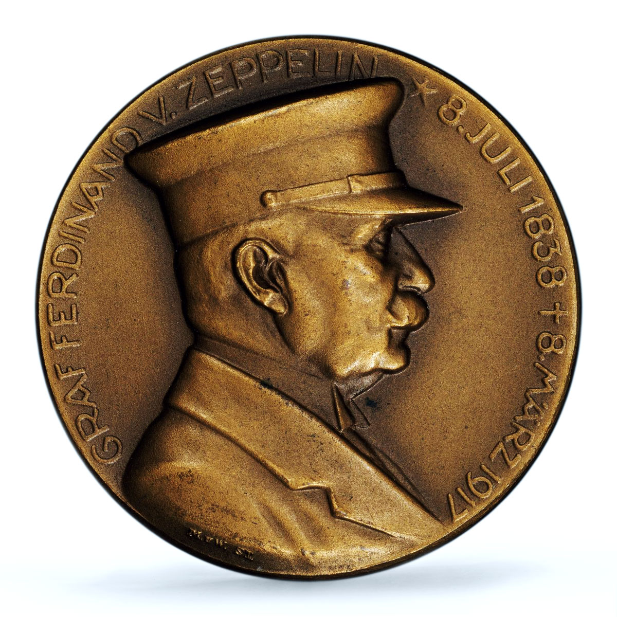 Germany Weimar Zeppelin Airship Aviation History SP 65 PCGS bronze medal 1924