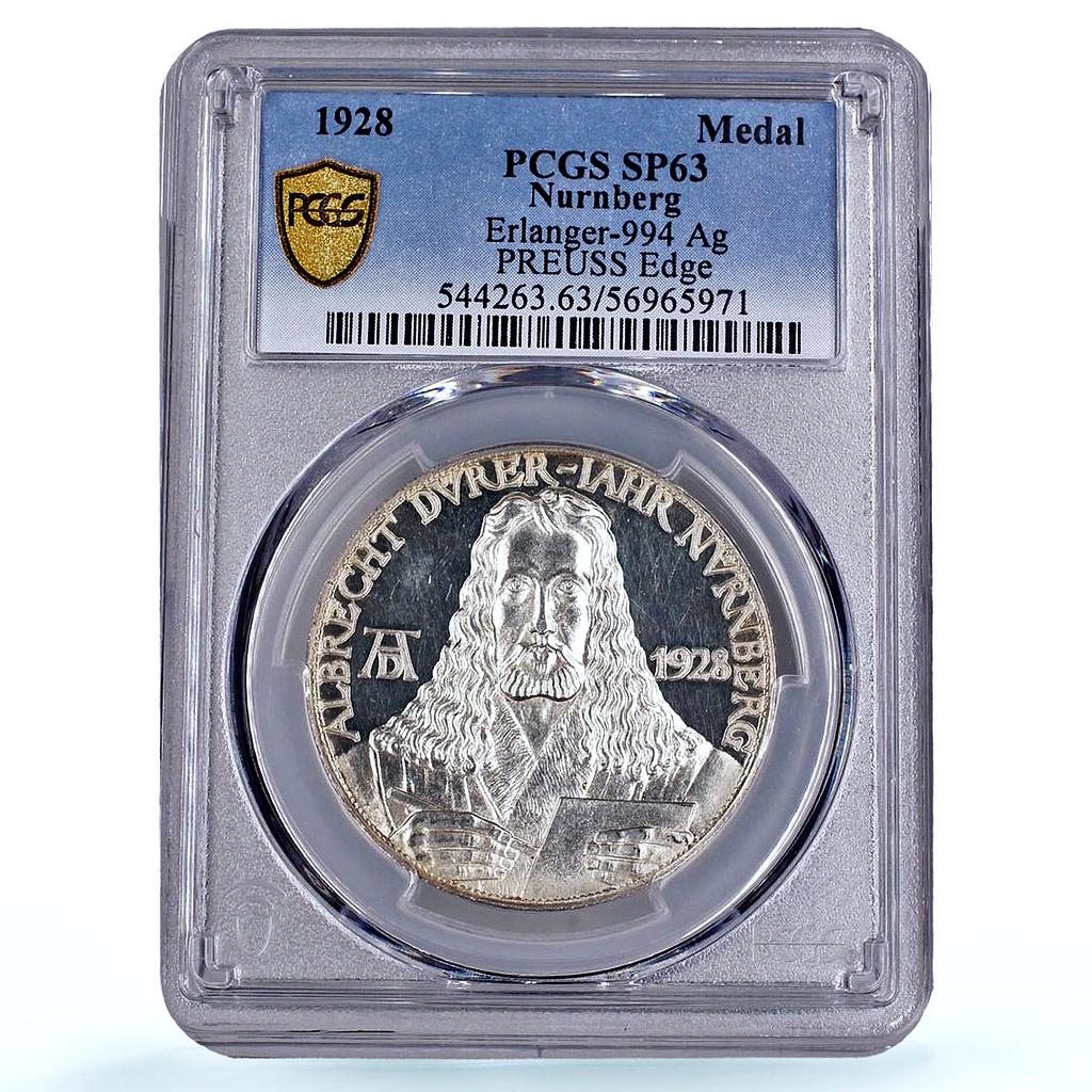 Germany Weimar Nurnberg Albrecht Durer Art History SP 63 PCGS silver medal 1928