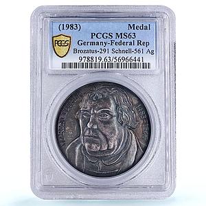 Germany Martin Luther Church Reformation History MS 63 PCGS silver medal 1983
