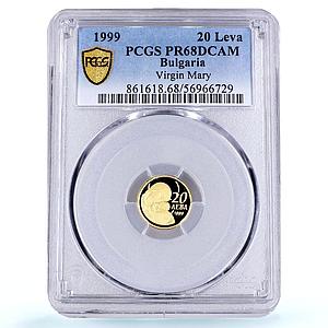 Bulgaria 20 leva Virgin Mary Infant Christ Religion PR 68 PCGS gold coin 1999