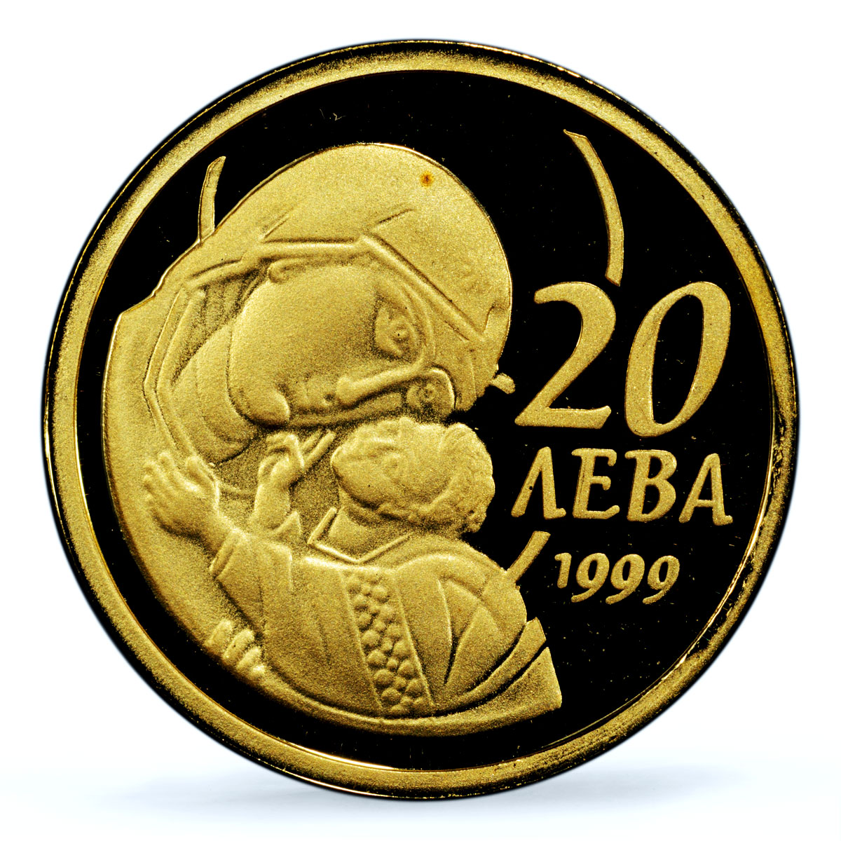 Bulgaria 20 leva Virgin Mary Infant Christ Religion PR 68 PCGS gold coin 1999
