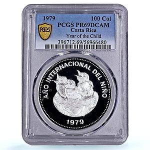 Costa Rica 100 colones UNICEF Save the Children Child Year PR 69 PCGS coin 1979