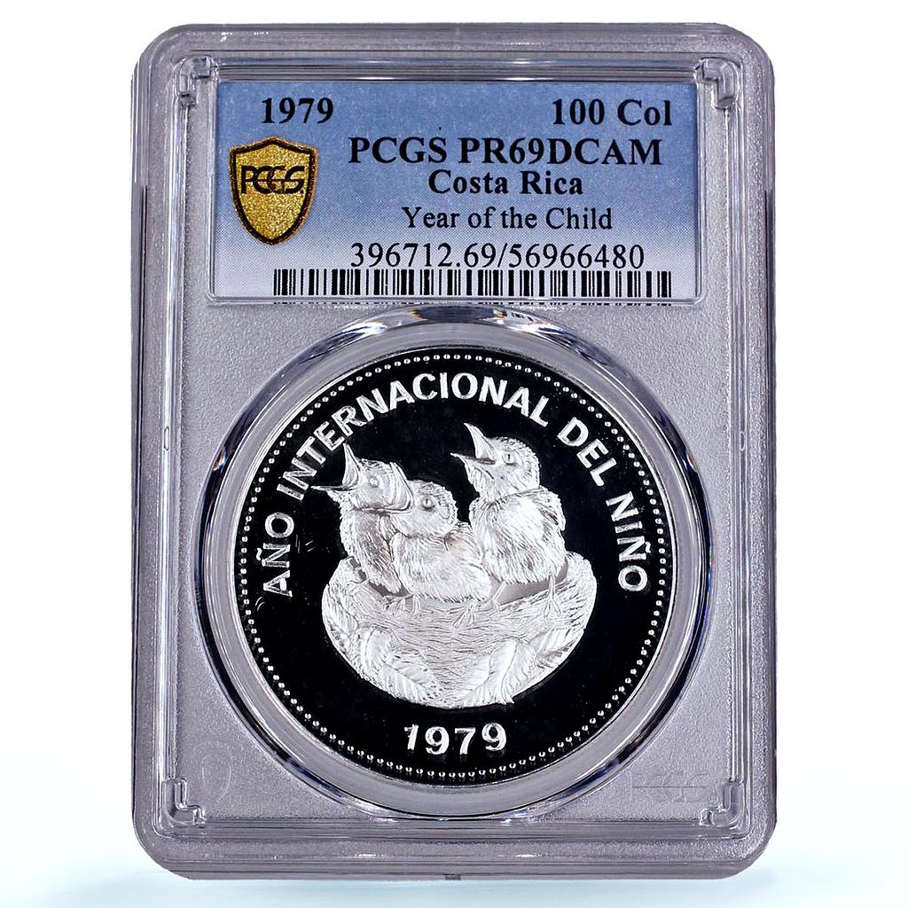 Costa Rica 100 colones UNICEF Save the Children Child Year PR 69 PCGS coin 1979