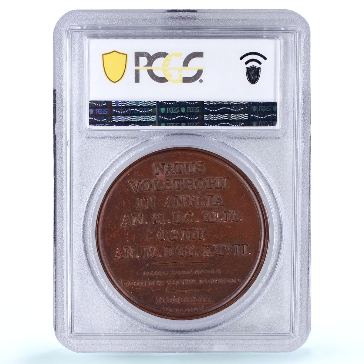 France Isaac Newton Science History SP 64 BN PCGS bronze medal 1819