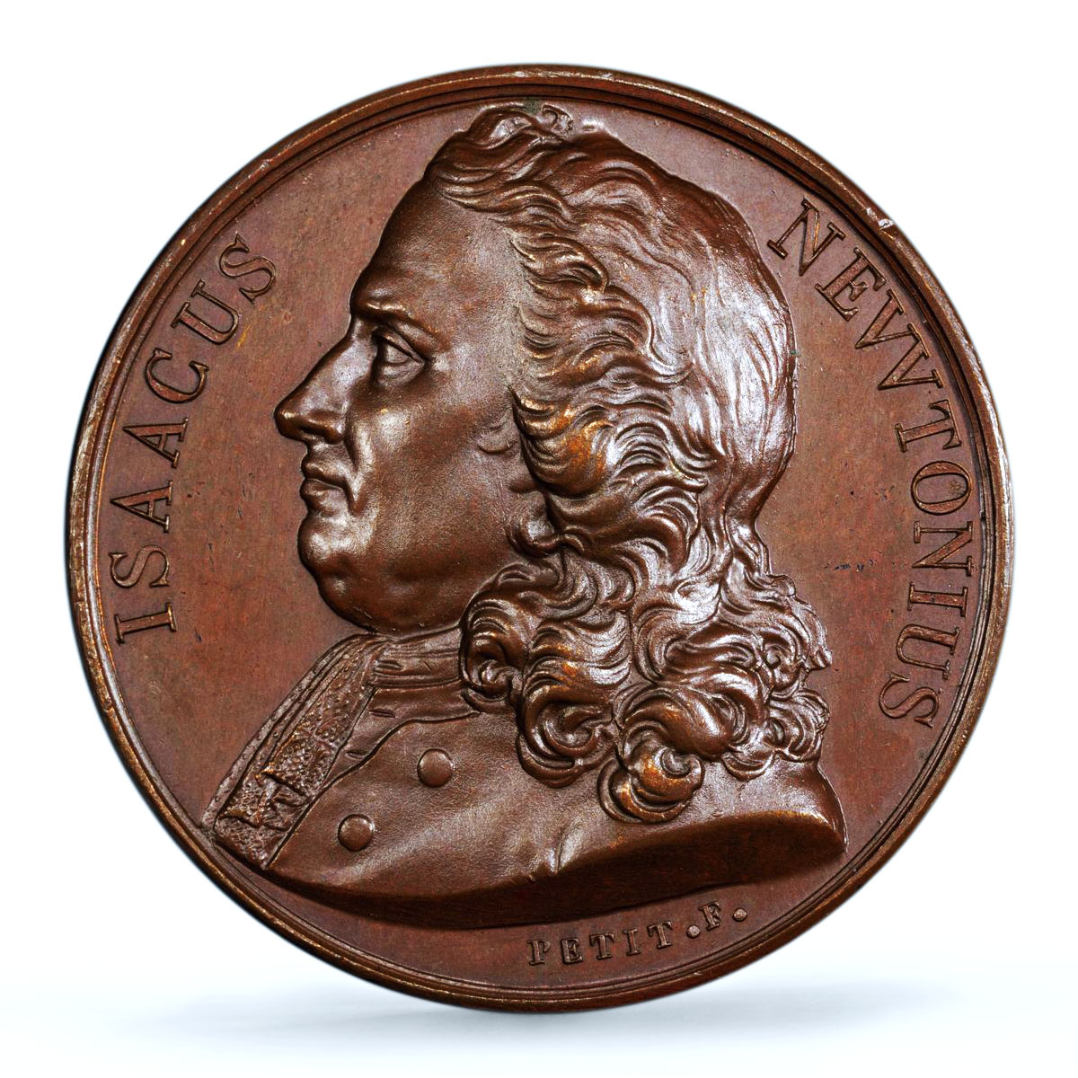 France Isaac Newton Science History SP 64 BN PCGS bronze medal 1819