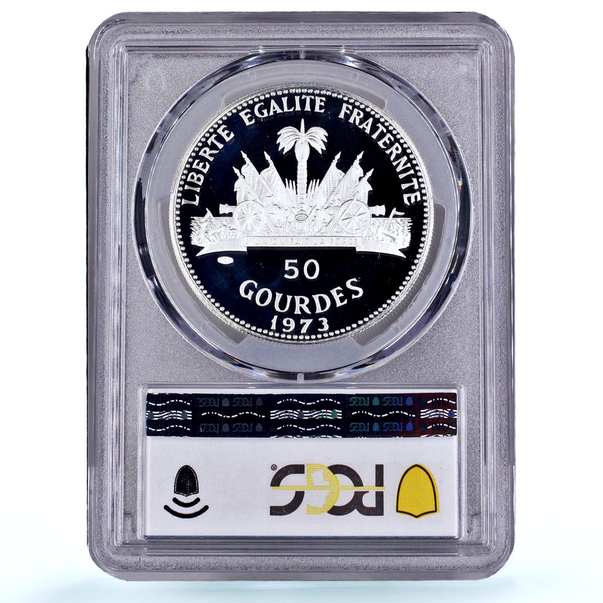 Haiti 50 gourdes Woman on the Beach Fineness Left PR 69 PCGS silver coin 1973