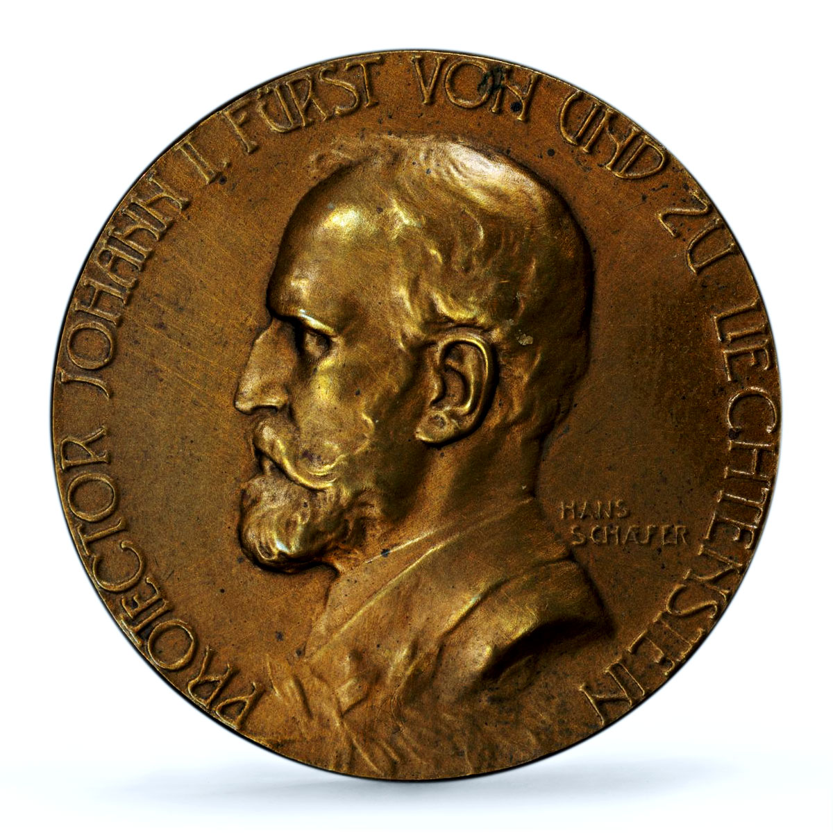 Liechtenstein Johan I Land Shooting Range Jagerndorf MS 63 PCGS brass medal 1913