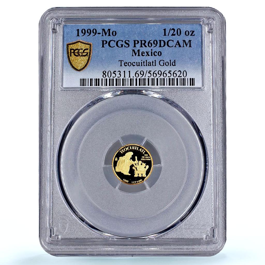 Mexico 1/20 onza Teocuitlatl Indians Crafts History PR 69 PCGS gold coin 1999
