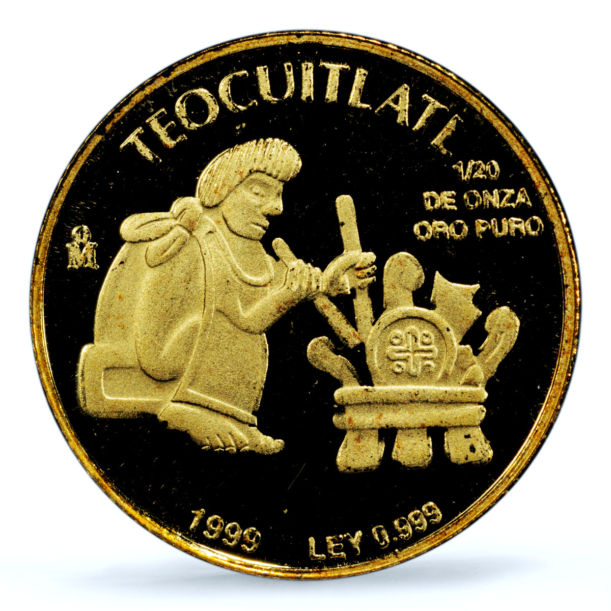 Mexico 1/20 onza Teocuitlatl Indians Crafts History PR 69 PCGS gold coin 1999