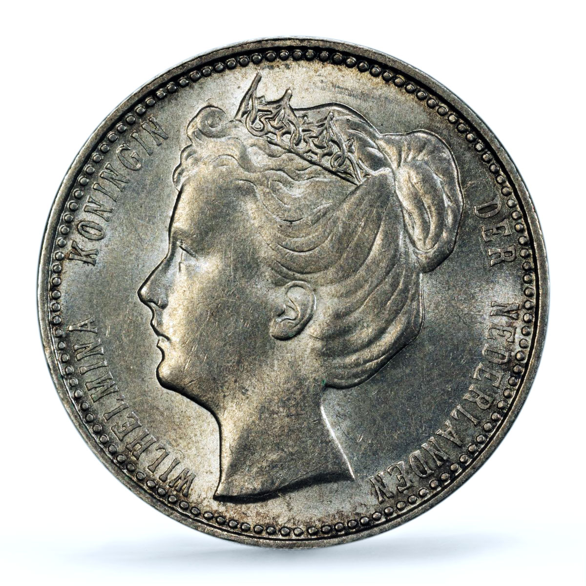Netherlands 25 cents Queen Wilhelmina Coinage KM-120 MS 63 PCGS silver coin 1904