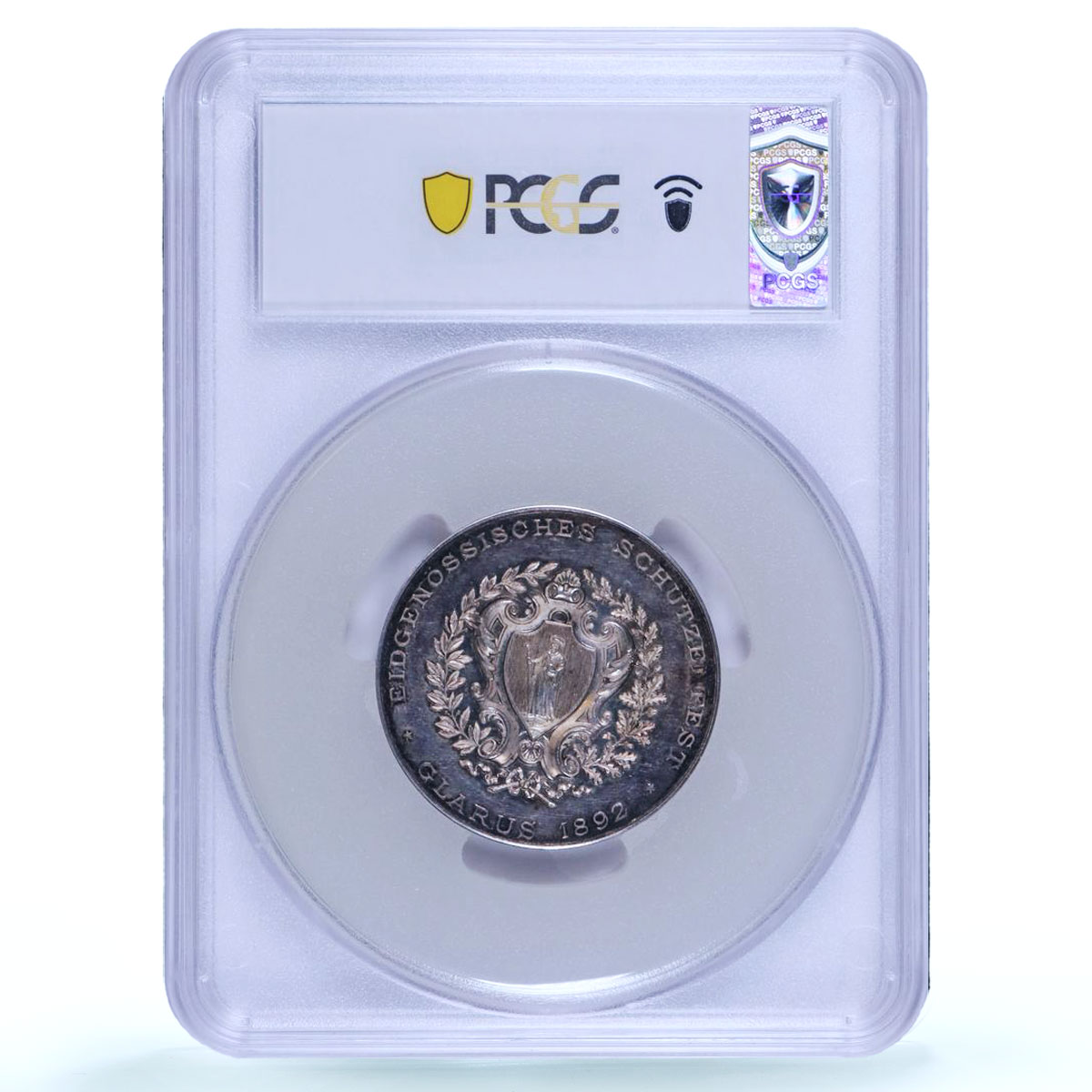 Switzerland Shooting Festival Glarus Glaris SP 62 PCGS silver medal 1892
