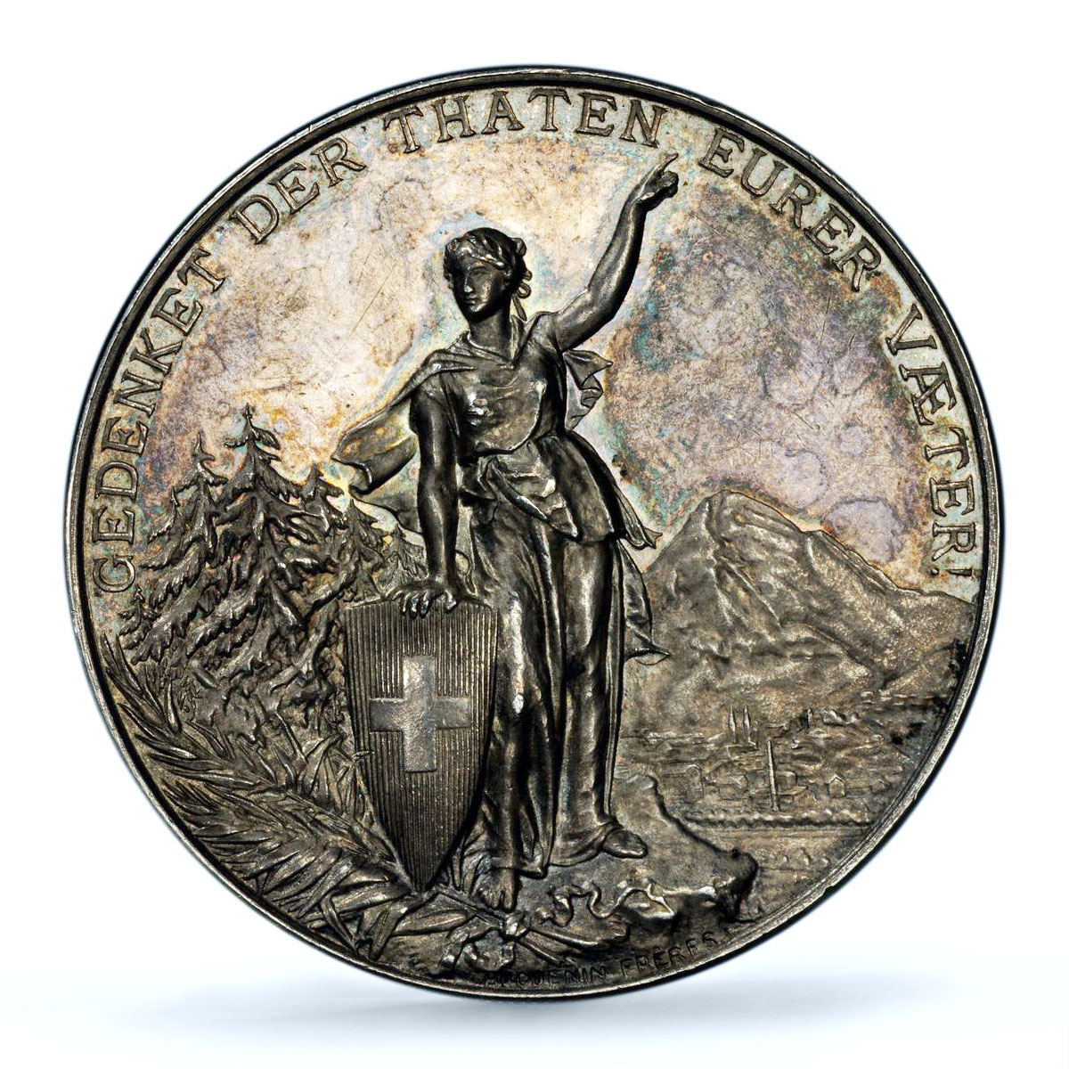 Switzerland Shooting Festival Glarus Glaris SP 62 PCGS silver medal 1892