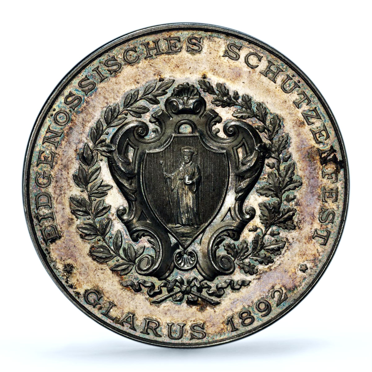 Switzerland Shooting Festival Glarus Glaris SP 62 PCGS silver medal 1892