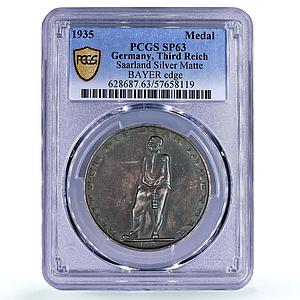 Germany Third Reich Saarland Referendum History SP 63 PCGS silver medal 1935