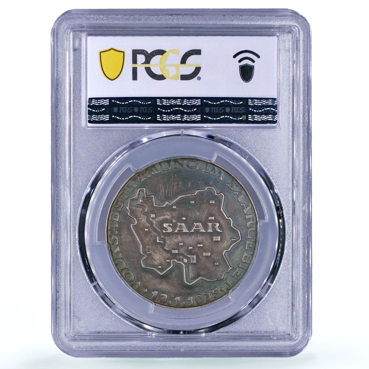 Germany Third Reich Saarland Referendum History SP 63 PCGS silver medal 1935