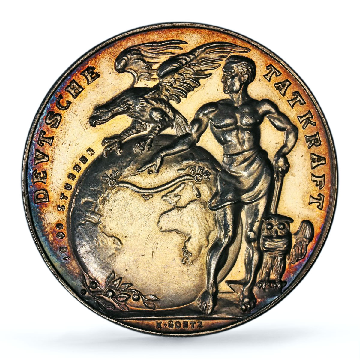 Germany Weimar Zeppelin Airship Atlantic Flight SP 63 PCGS silver medal 1924