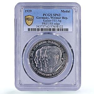 Germany Weimar Zeppelin Eckener Durr Airship Flight SP 62 PCGS silver medal 1929