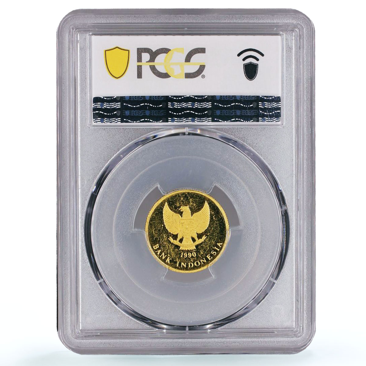 Indonesia 125000 rupiah Independence Museum Graha PR 62 PCGS gold coin 1990