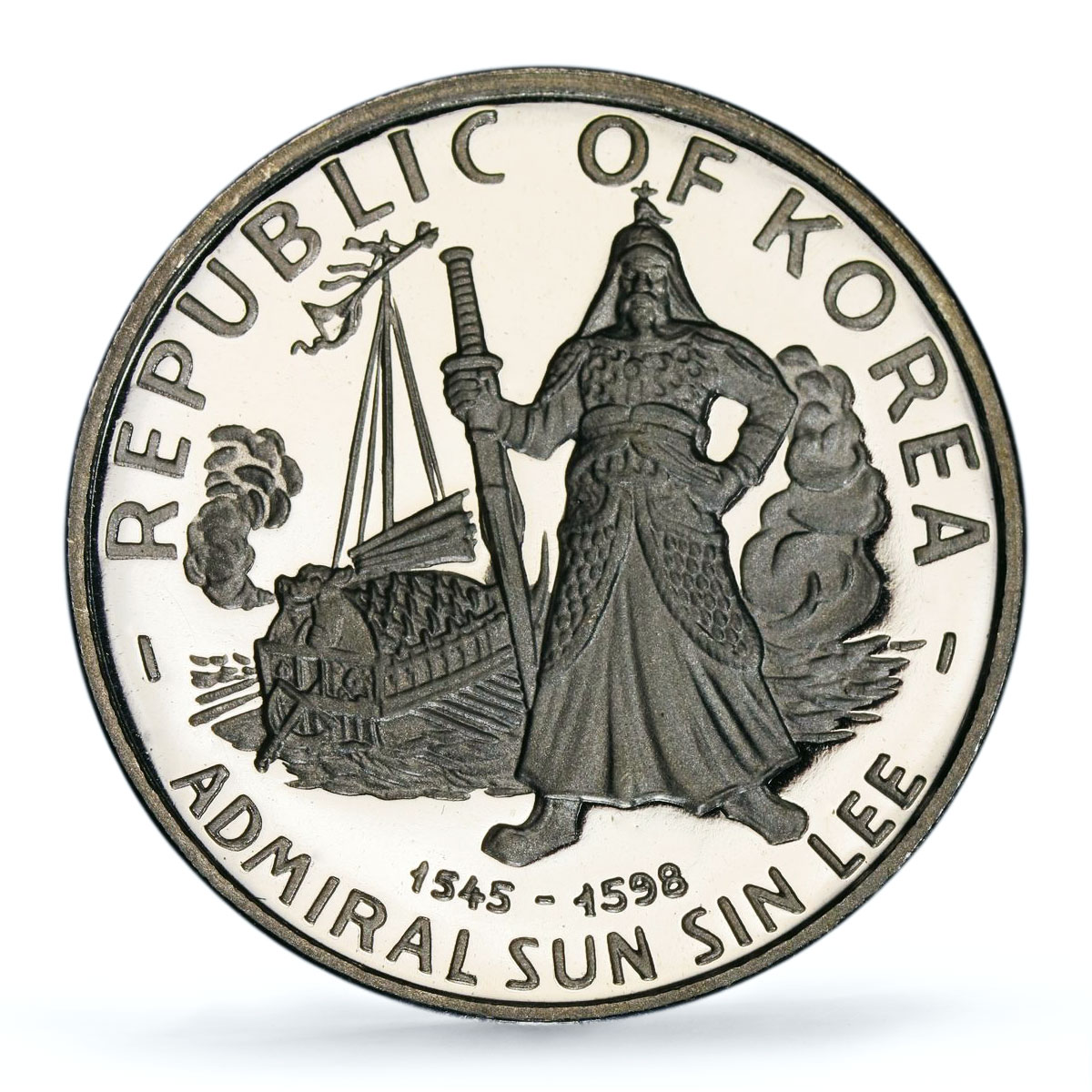 Korea South 100 won Admiral Sun Sin Lee Ship History PR 70 PCGS silver coin 1970