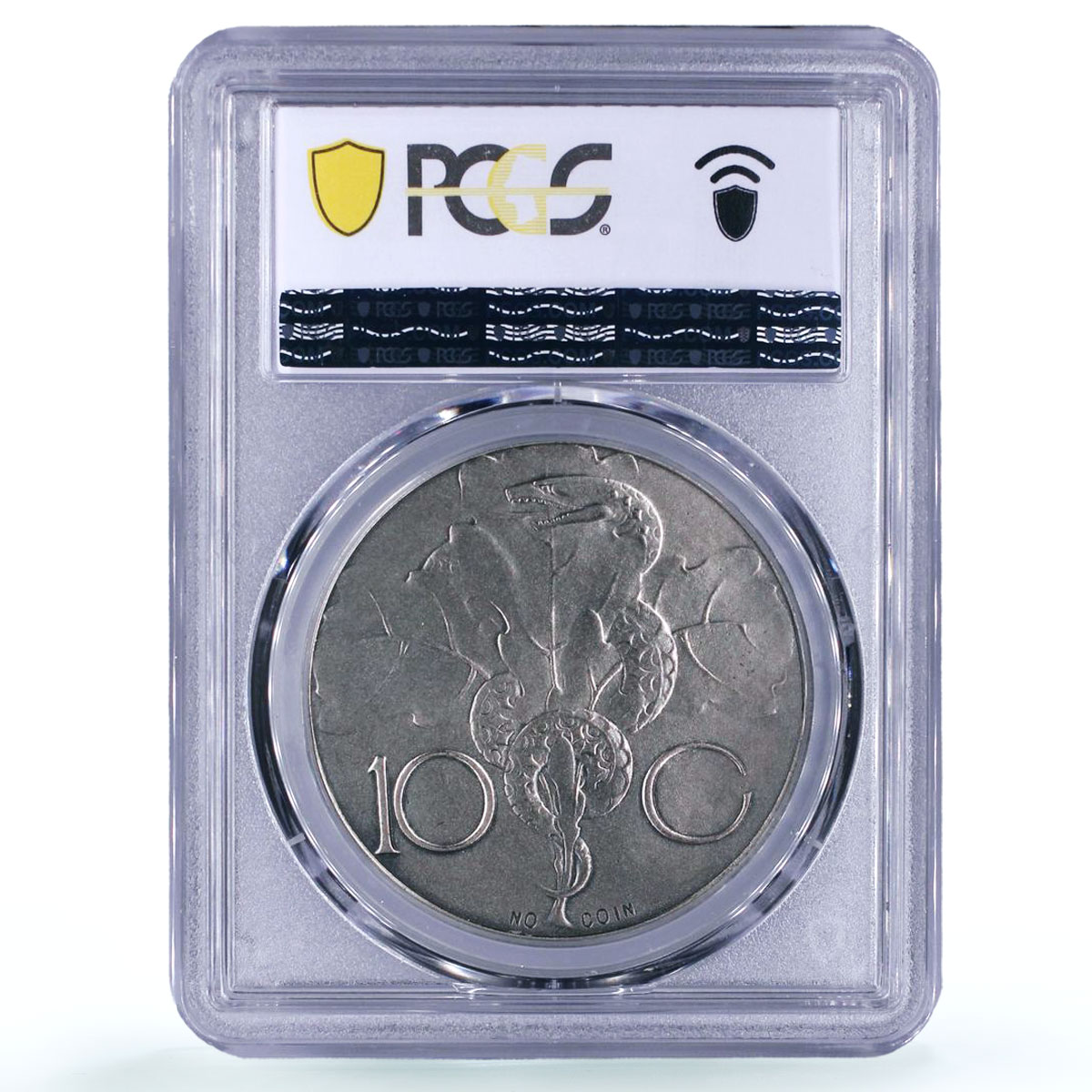 Latvia 10 gulden Republic Man with Spade Fantasy MS 64 PCGS silver coin 1936