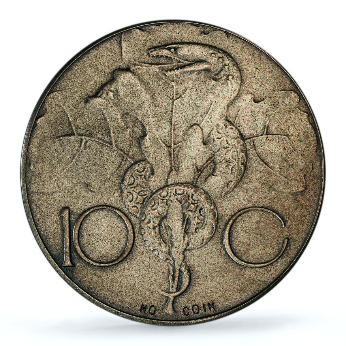 Latvia 10 gulden Republic Man with Spade Fantasy MS 64 PCGS silver coin 1936