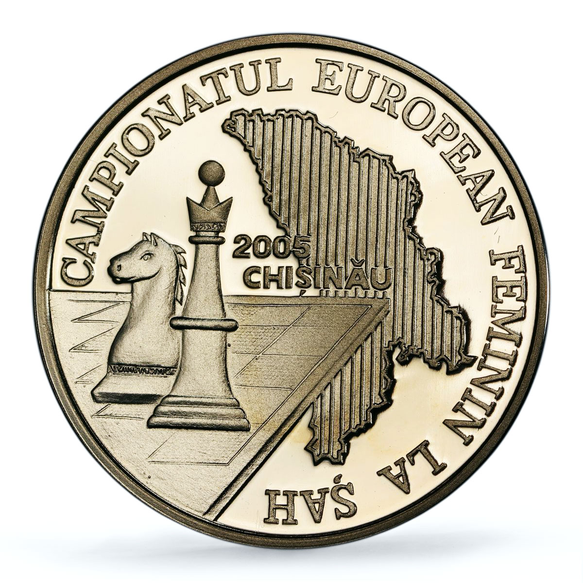 Moldova 10 lei Women Chess Championship PR 69 PCGS NiBrass coin 2005