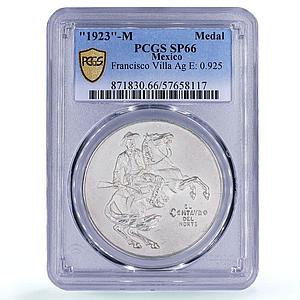 Mexico Francisco Villa Horseman History Politics SP 66 PCGS silver medal 1923