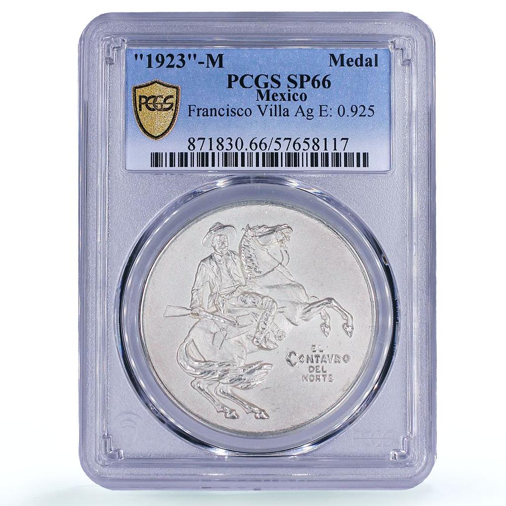 Mexico Francisco Villa Horseman History Politics SP 66 PCGS silver medal 1923