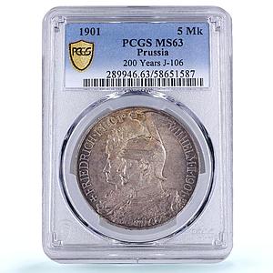 Germany Prussia 5 mark William Wilhelm II KM-526 MS 63 PCGS silver coin 1901