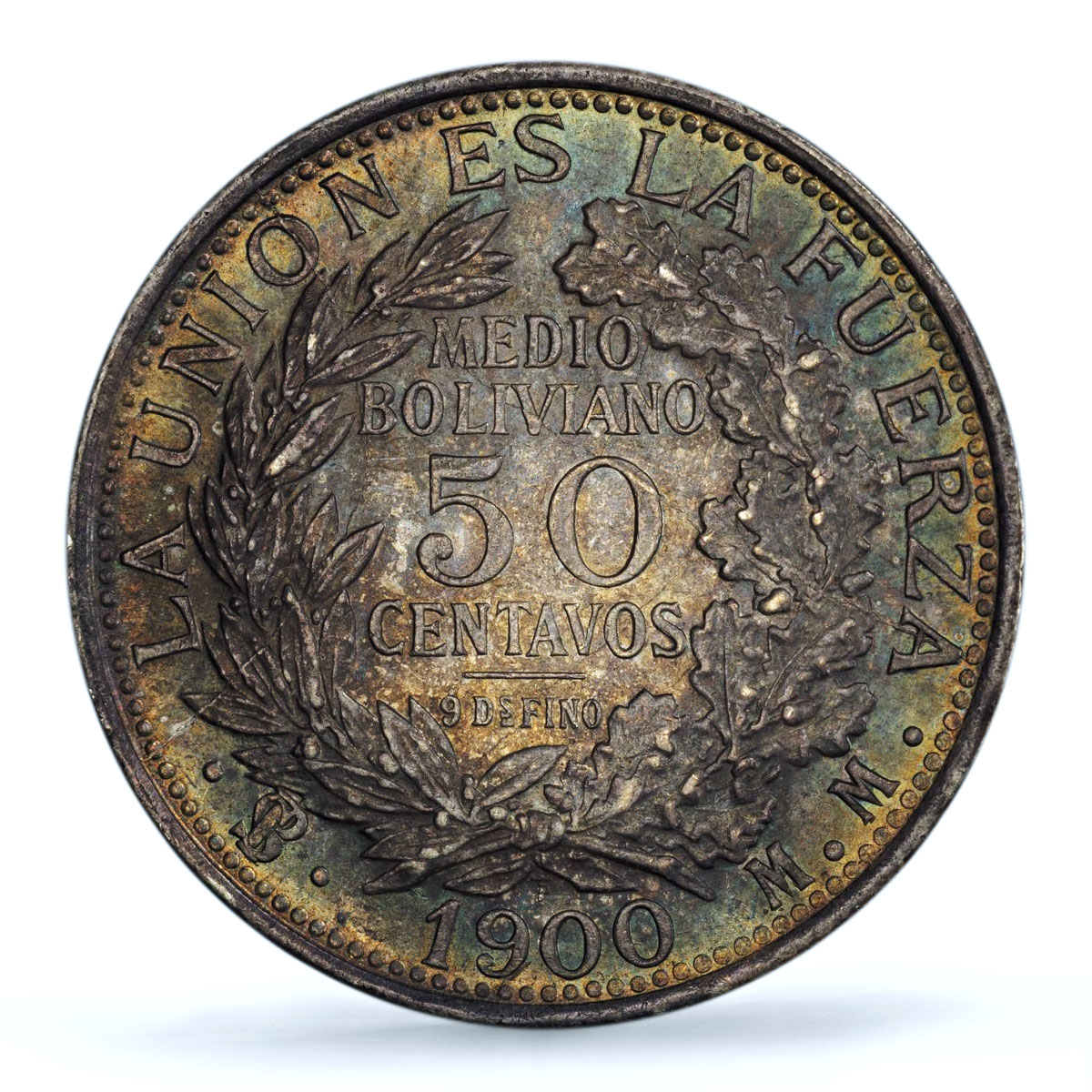 Bolivia 50 centavos Republic Condor PTS MM KM-175.1 MS 64 PCGS silver coin 1900
