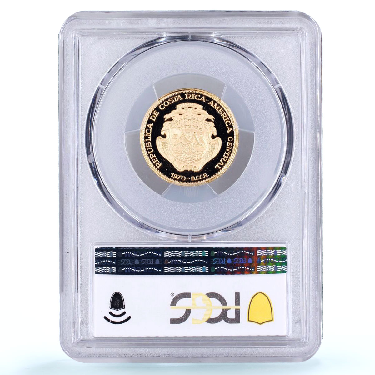 Costa Rica 50 colones Human Rights w/o Fineness PR 68 PCGS gold coin 1970