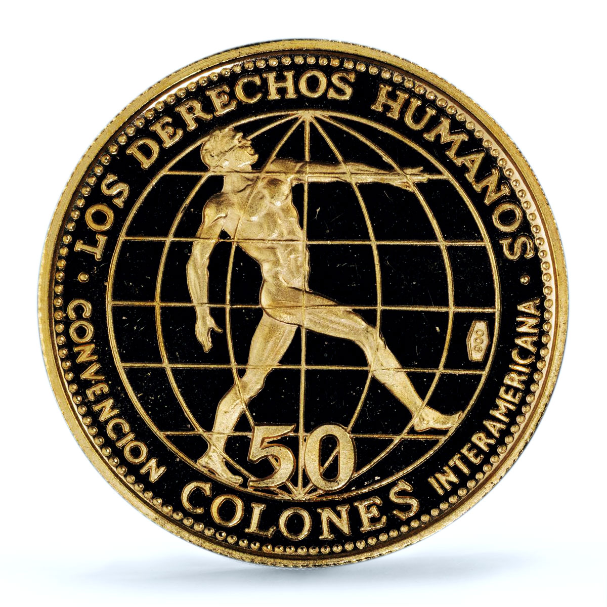 Costa Rica 50 colones Human Rights w/o Fineness PR 68 PCGS gold coin 1970