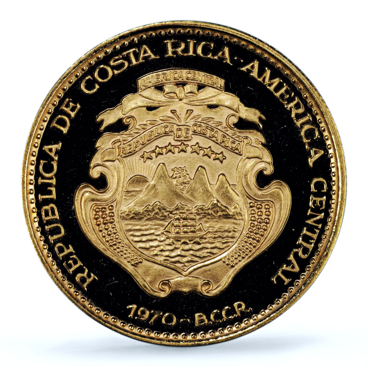 Costa Rica 50 colones Human Rights w/o Fineness PR 68 PCGS gold coin 1970