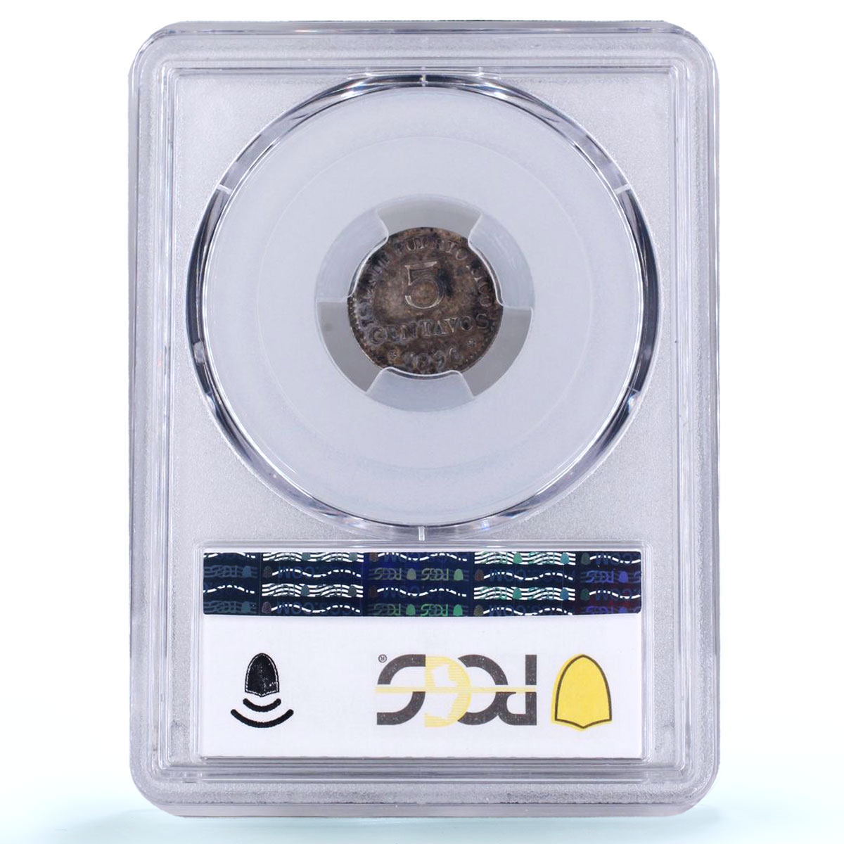 Puerto Rico Spanish 5 centavos Alfonso XIII KM-20 AU 53 PCGS silver coin 1896