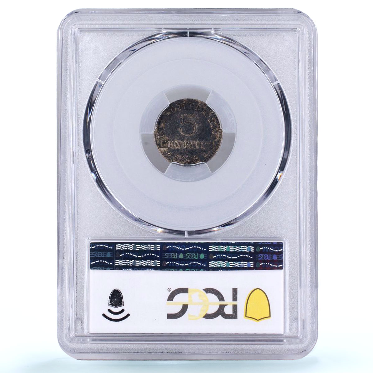 Puerto Rico Spanish 5 centavos Alfonso XIII KM-20 AU 53 PCGS silver coin 1896