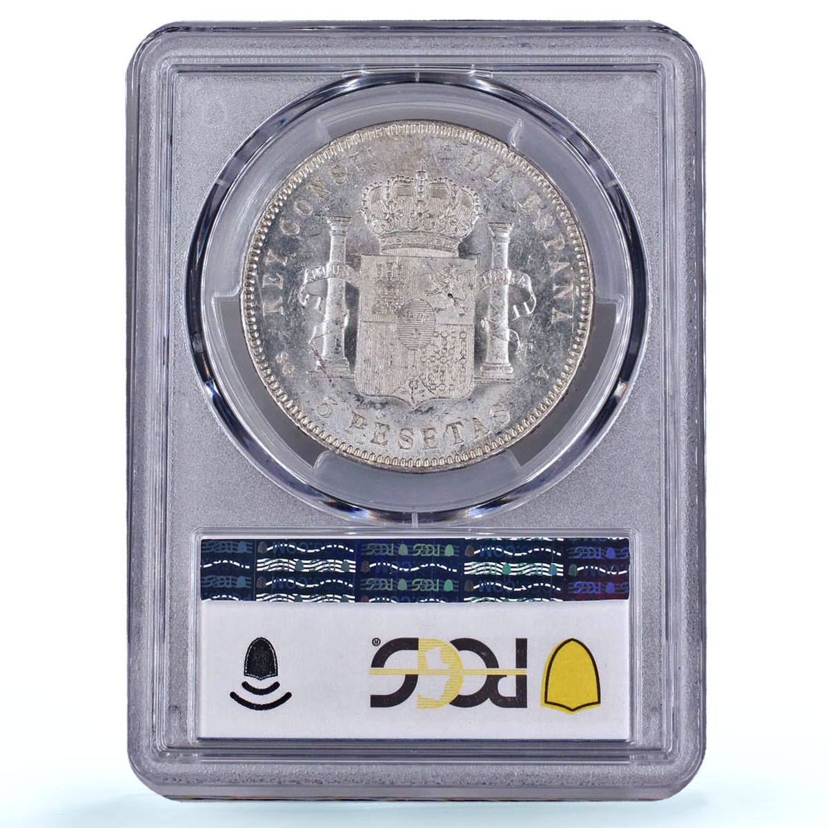 Spain 5 pesetas Alfonso XIII Child Portrait KM-707 MS 62 PCGS silver coin 1898