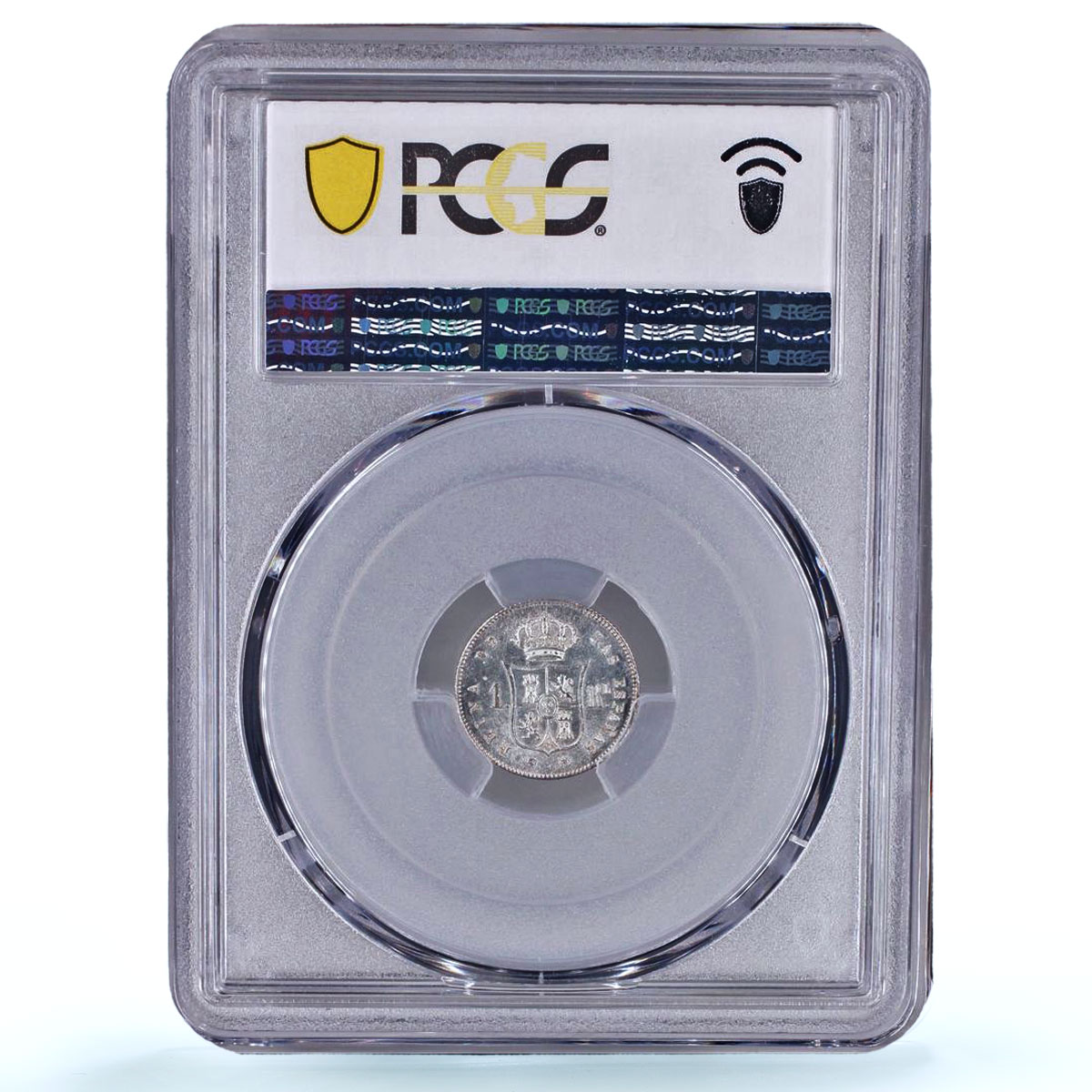 Spain 1 real Isabel II 6 Pt. Star Madrid Mint KM-598 MS 64 PCGS silver coin 1852