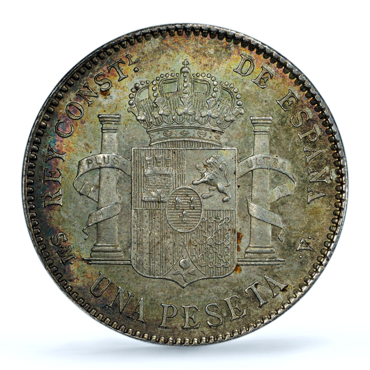 Spain 1 peseta Alfonso XIII KM-721 Cal#49-52 MS 64 PCGS silver coin 1903
