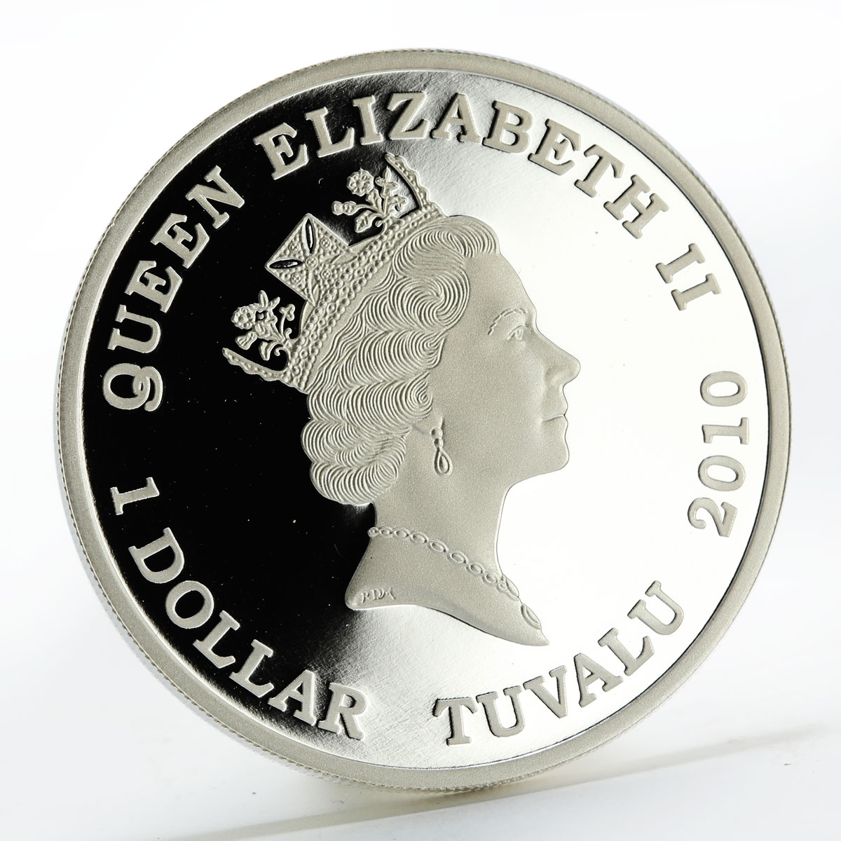 Tuvalu 1 dollar Trucks R500 colored silver coin 2010