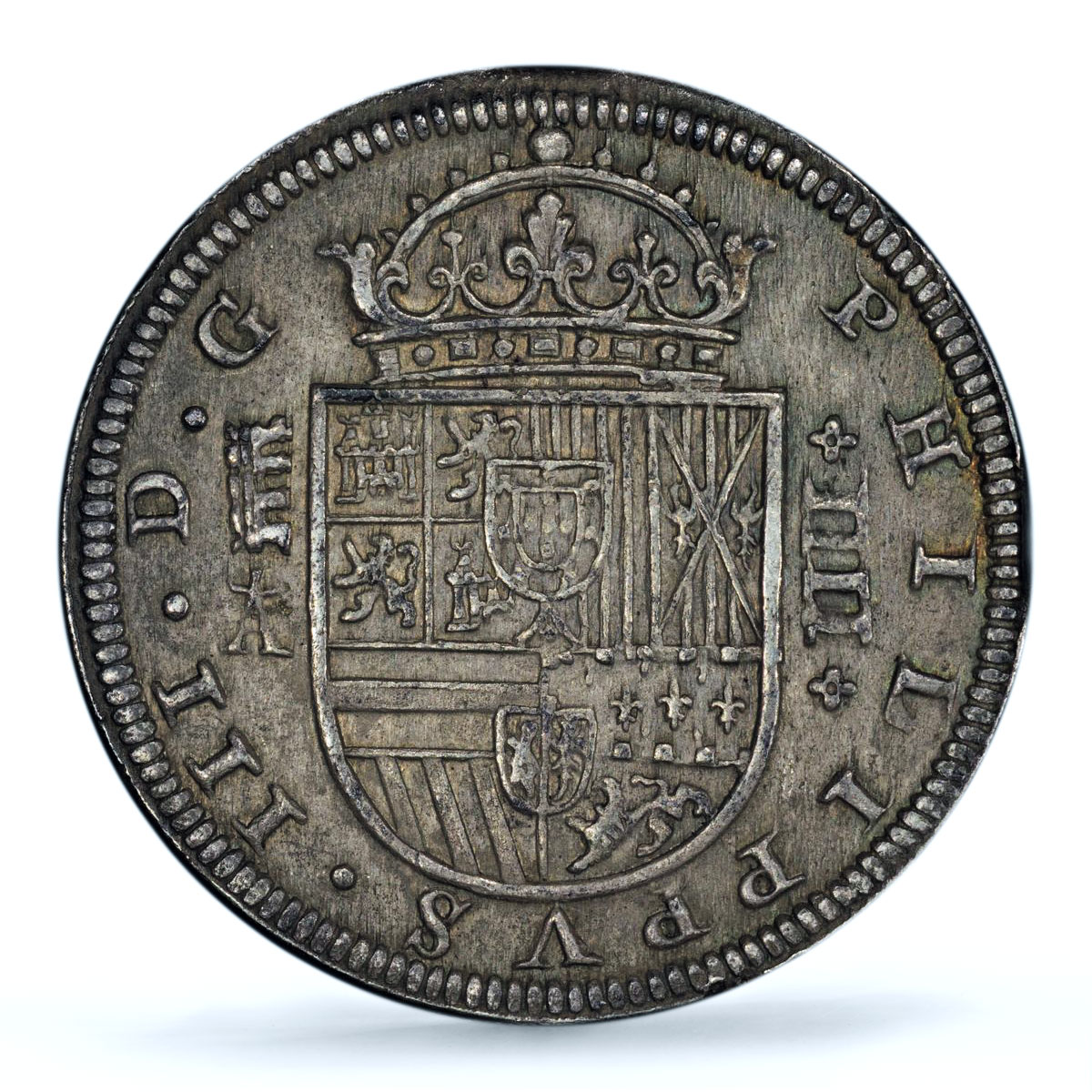 Spain 4 reales Philip IV KM-98 Calico-797 Segovia AU 55 PCGS silver coin 1621