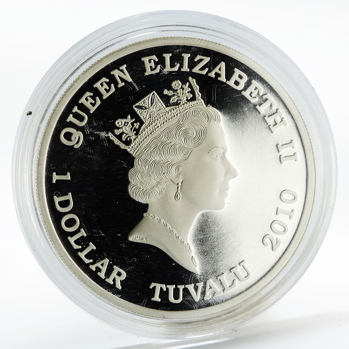 Tuvalu 1 dollar Trucks R500 colored silver coin 2010
