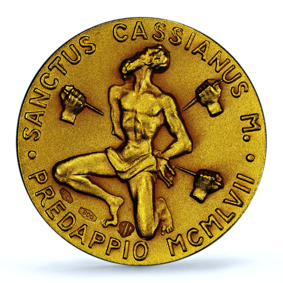 Italy Benito Mussolini Fascist Revolution St. Cassian MS 66 PCGS gold medal 1957