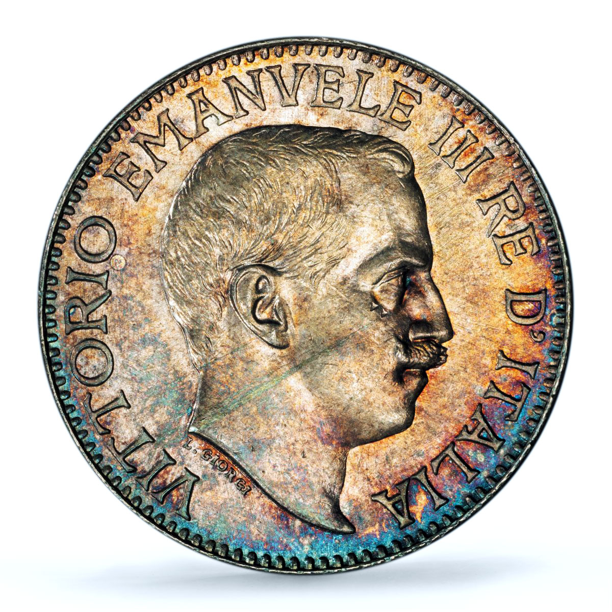 Italy Somaliland 1/2 rupia Victor Emmanuel III KM-5 MS 64 PCGS silver coin 1919