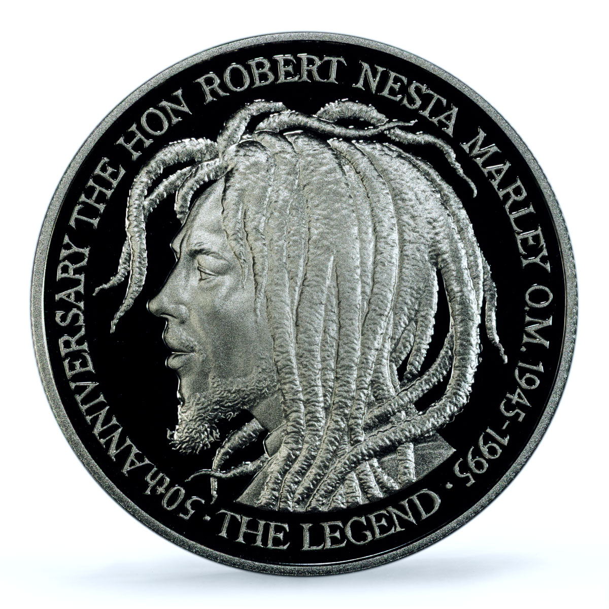 Jamaica 50 dollars Bob Marley Singer Music PR 69 PCGS silver coin 1995