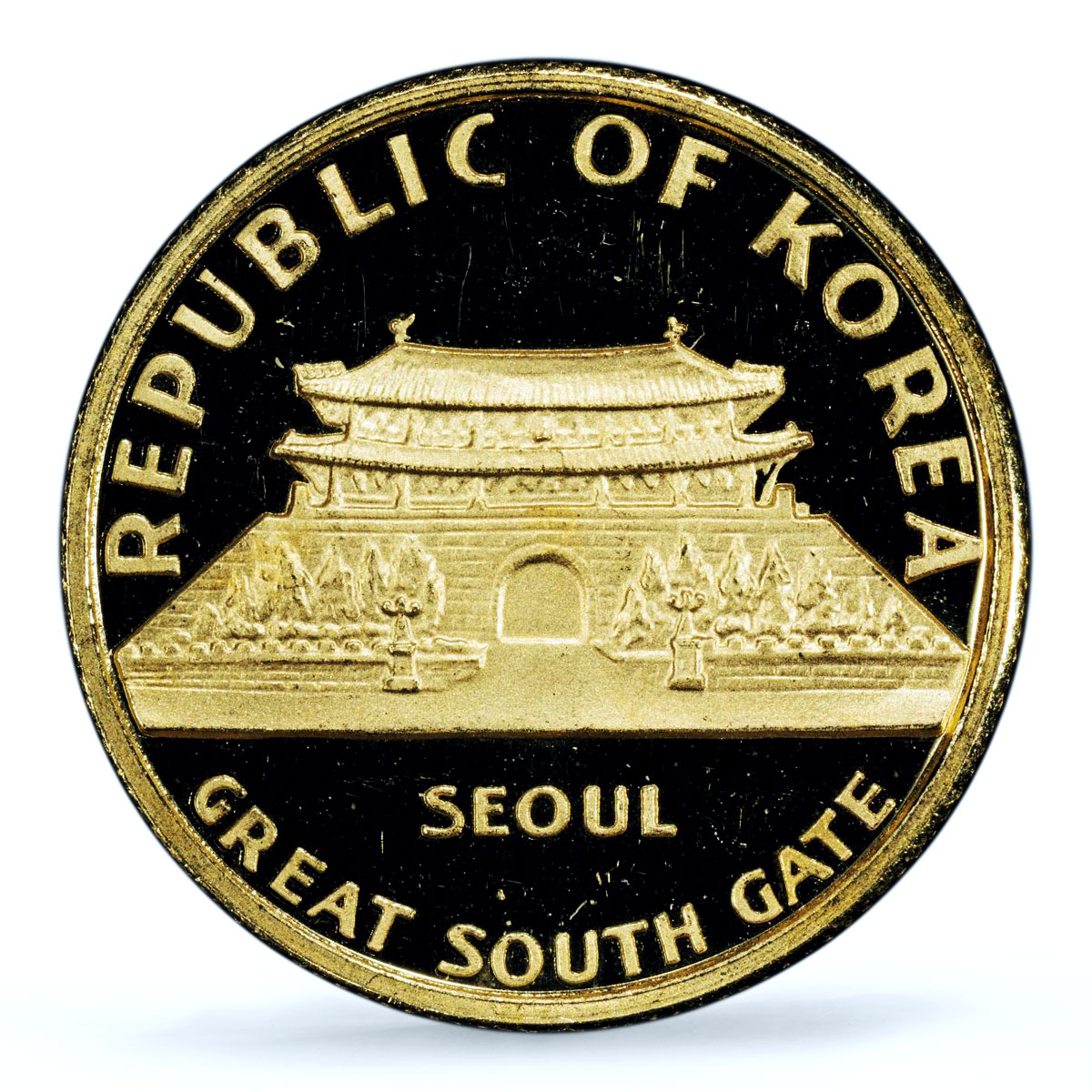 Korea South 1000 won Great South Gate Valcambi Mint PR 65 PCGS gold coin 1970