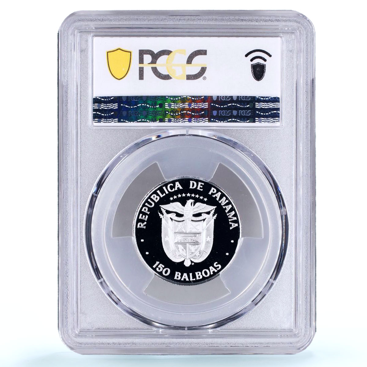 Panama 150 bolivares Congress Simon Bolivar KM-43 PR 70 PCGS platinum coin 1976