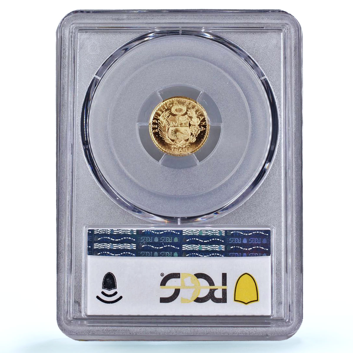 Peru 5 soles oro Republic Seated Liberty KM-235 MS 67 PCGS gold coin 1960