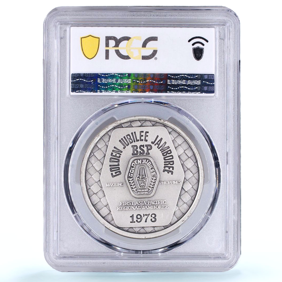 Philippines BSP Golden Jubilee Jamboree Boy Scouts MS 64 PCGS silver medal 1973